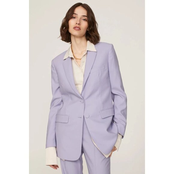 Another Tomorrow Purple Oversized Crepe Blazer Jacket Women's Size **Small S - Picture 2 of 16